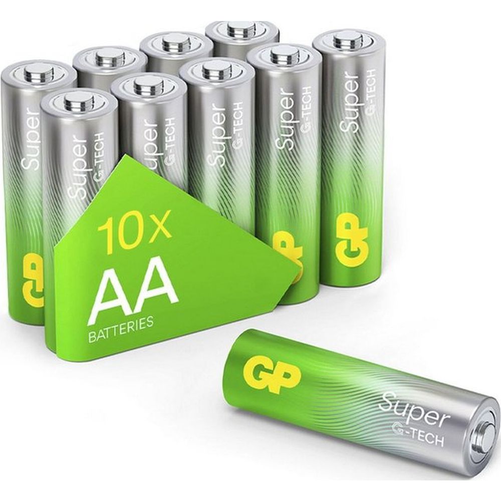 Pack de 10 piles alcalines GP Super AA 1,5 V