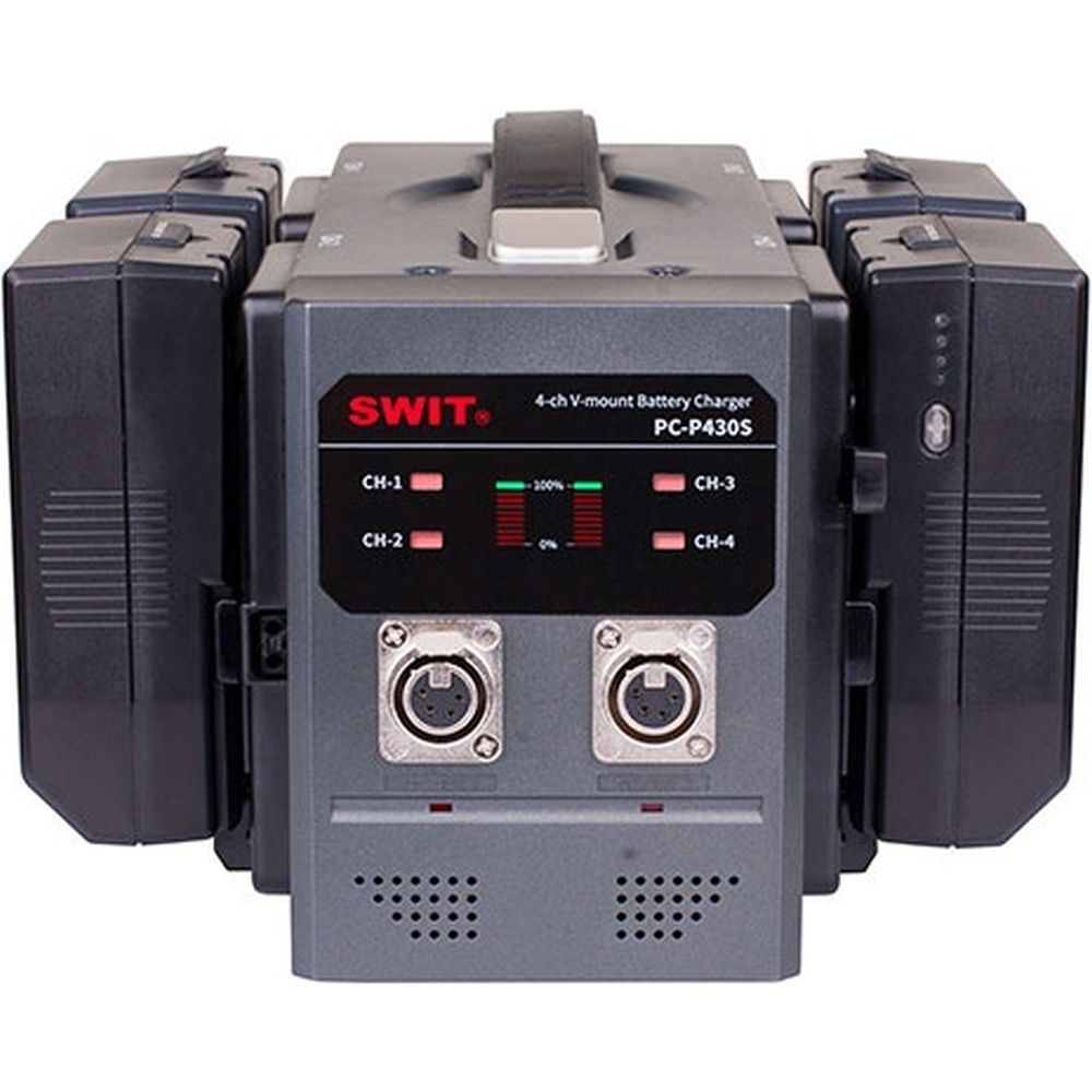 Chargeur Rapide Simultané SWIT PC-P430S 4 Canaux X 3 A avec Sortie CC 2 XLR, Montage en V