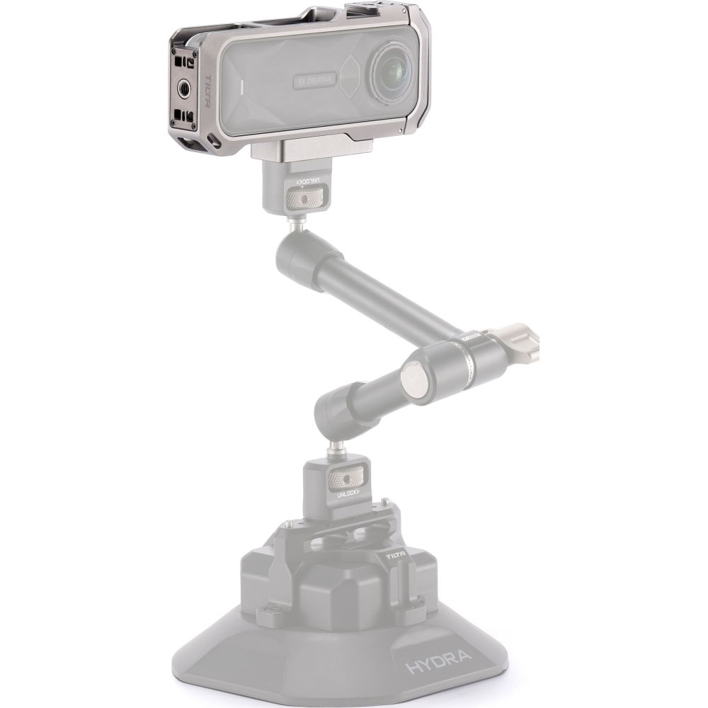 Plaque de Montage Horizontale Tilta pour Cage de Caméra Insta360 X5 - Gris Titane