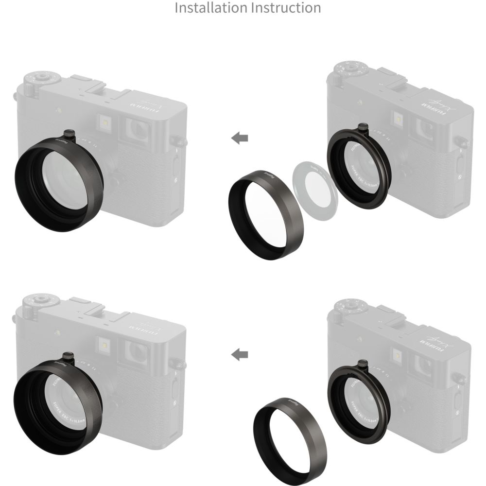 Pare-soleil SmallRig 5709 pour Fujifilm X demi-corps, argent anthracite