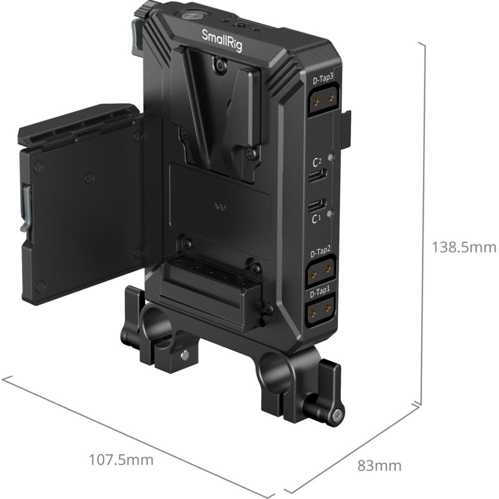 Kit de Plaque de Montage de Batterie SmallRig 5226 V-Mount pour Tiges LWS de 15mm