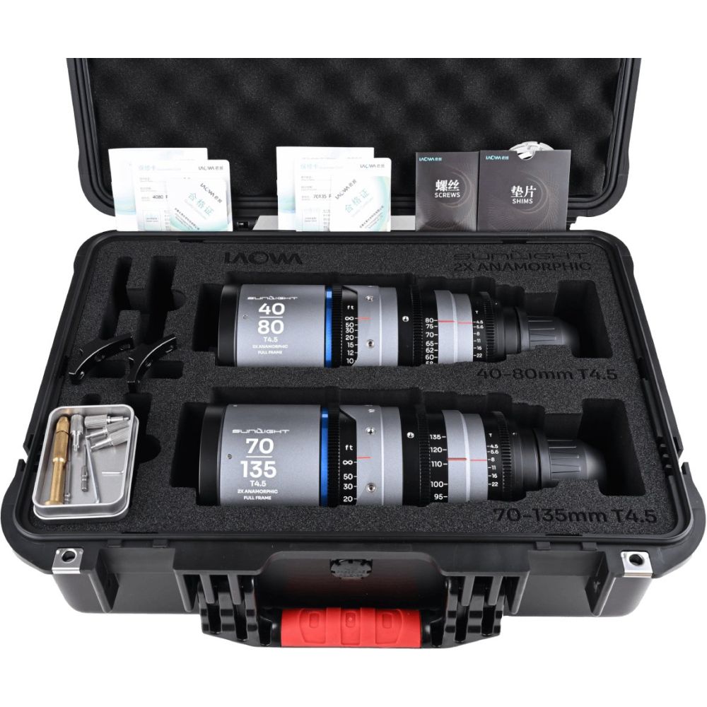 Pack zoom anamorphique Laowa Sunlight FF 2x 40-80/70-135mm bleu