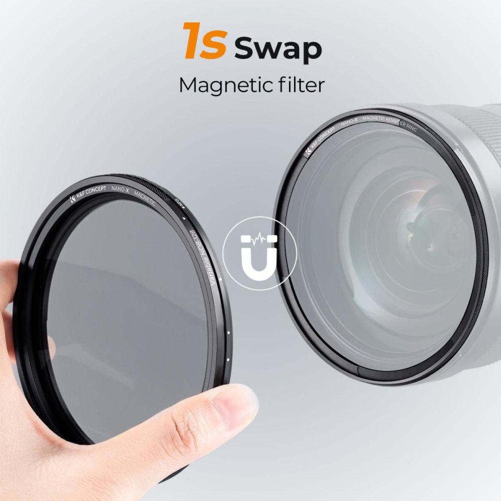 Filtre ND variable K&F Concept ND8-128 Nano X magnétique 67mm
