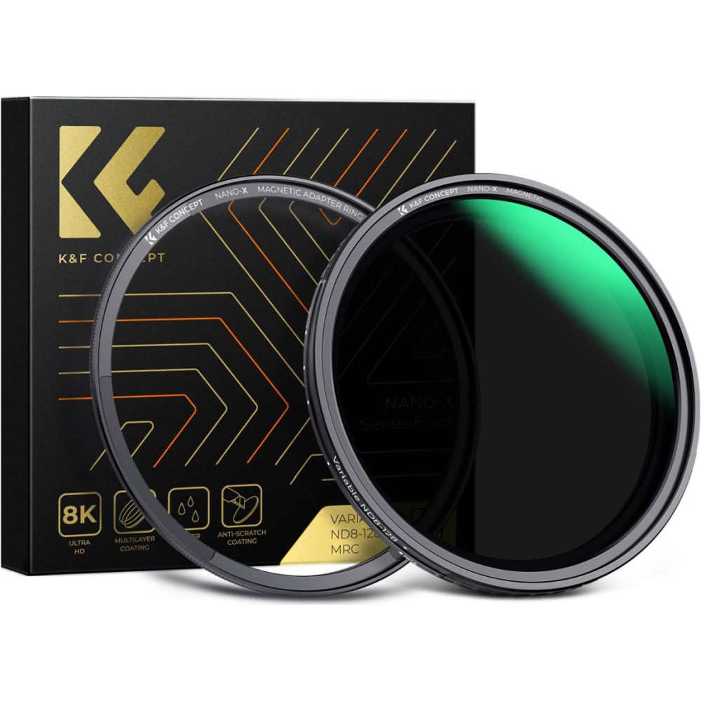 Filtre ND variable K&F Concept ND8-128 Nano X magnétique 82mm