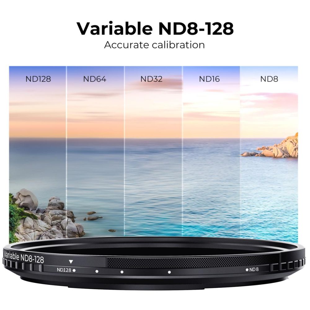 Filtre ND variable K&F Concept ND8-128 Nano X magnétique 82mm