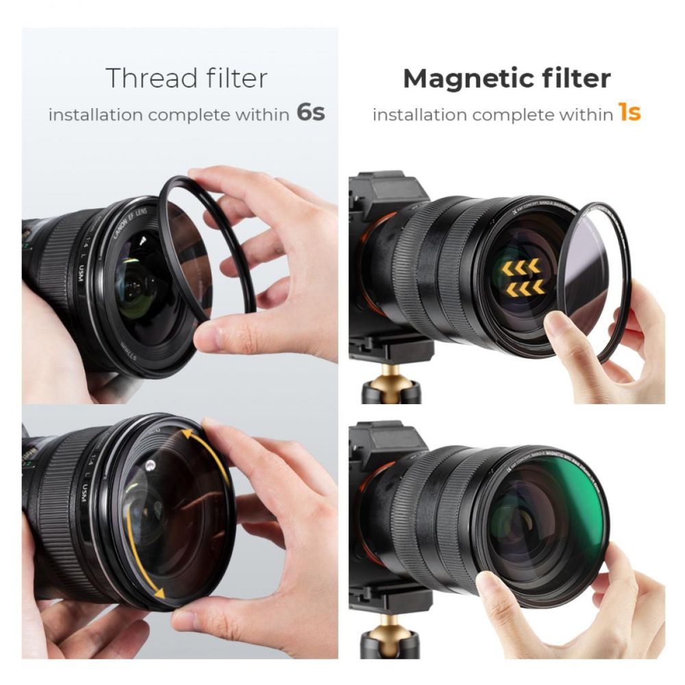 K&F Concept Filtre Magnétique 1/8 Black Mist Nano X - 62mm