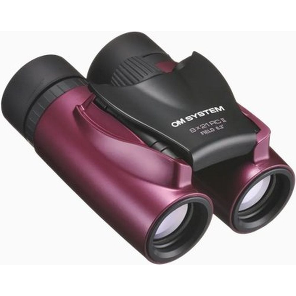 OM SYSTEM 8x21 RC II Jumelles en métal magenta, avec étui et bandoulière