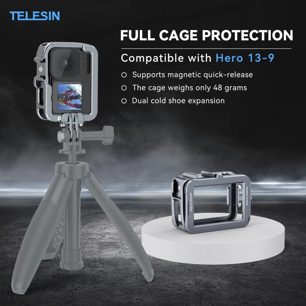 Cage métallique Telesin V2 pour GoPro Hero 13/12/11/10/9