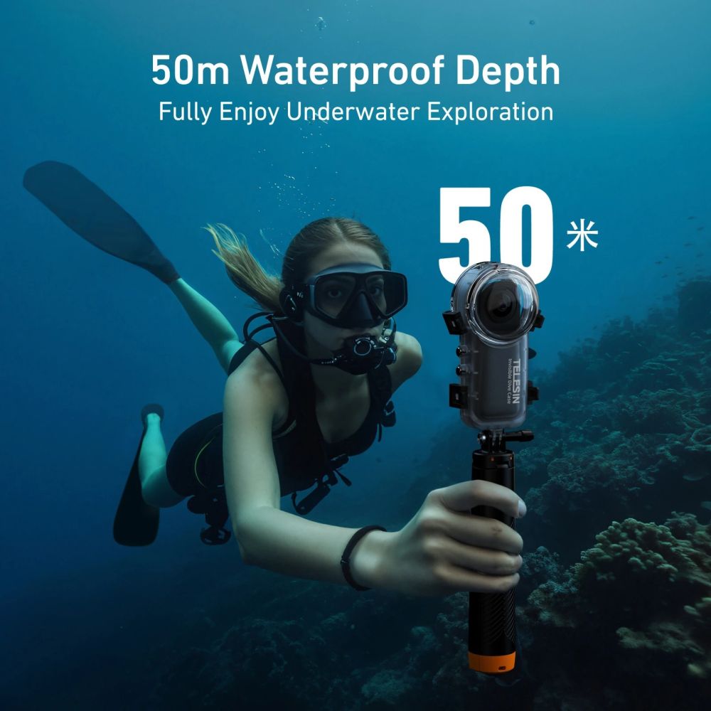 Telesin Invisible Dive Case for Insta360 X4