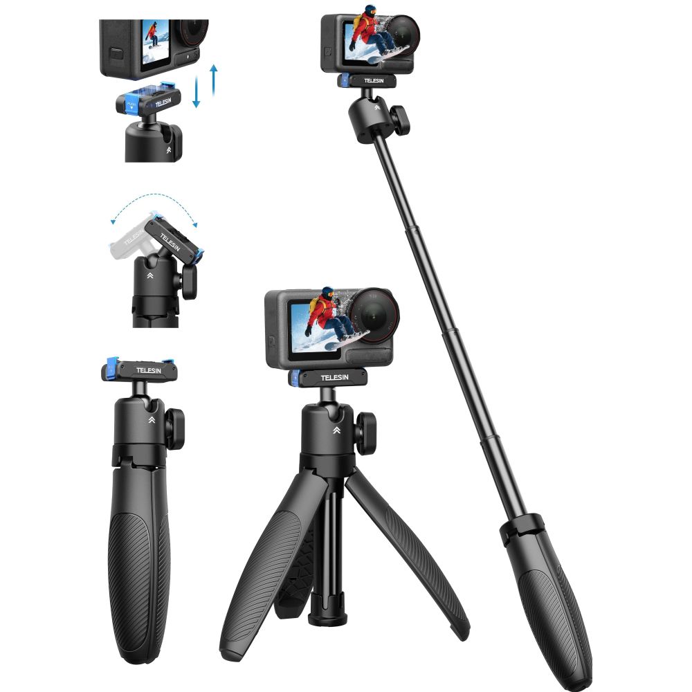 Perche à selfie à dégagement rapide Telesin pour DJI Osmo Action et 360