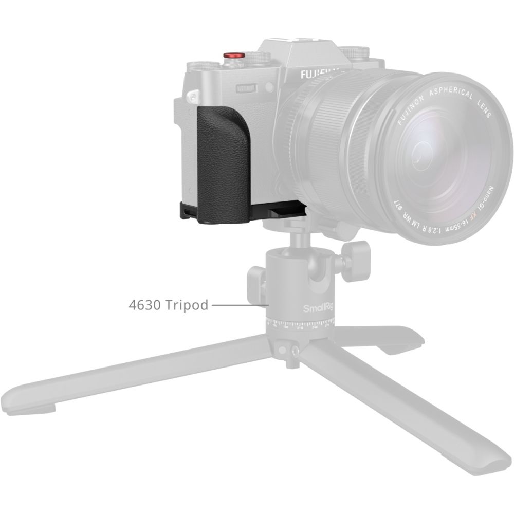 Plaque de Montage en L SmallRig 5663 avec Poignée en Silicone pour FUJIFILM X-T30 / X-T30 II / X-T30 III, Noire