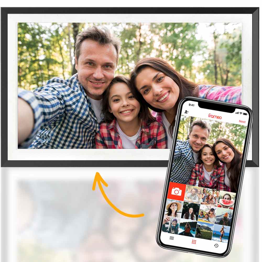 Pora&Co Digital photo frame black wood 15 inches