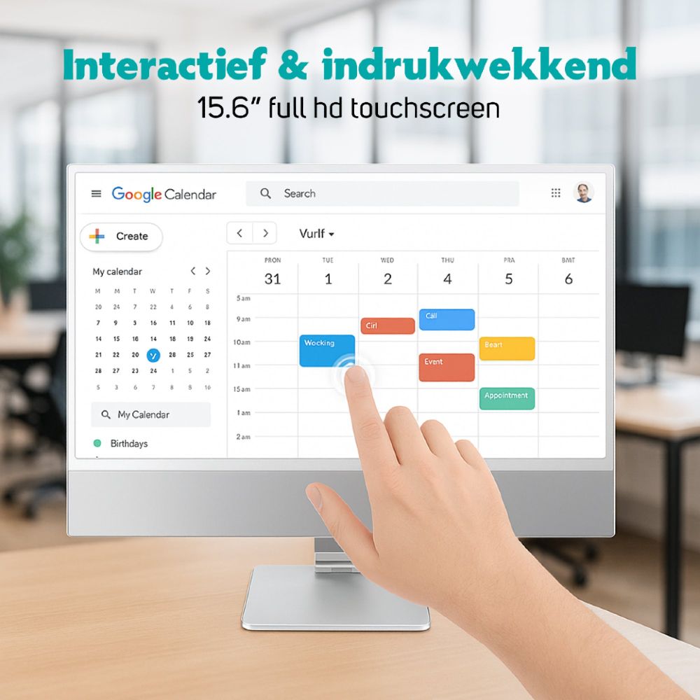 Moniteur portable Pora&Co 15,6 pouces avec écran tactile + support