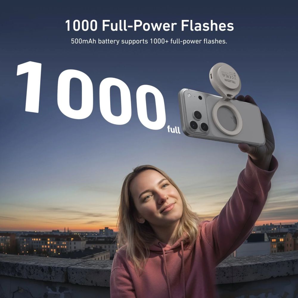 Lampe torche magnétique Telesin MagSafe - Titane