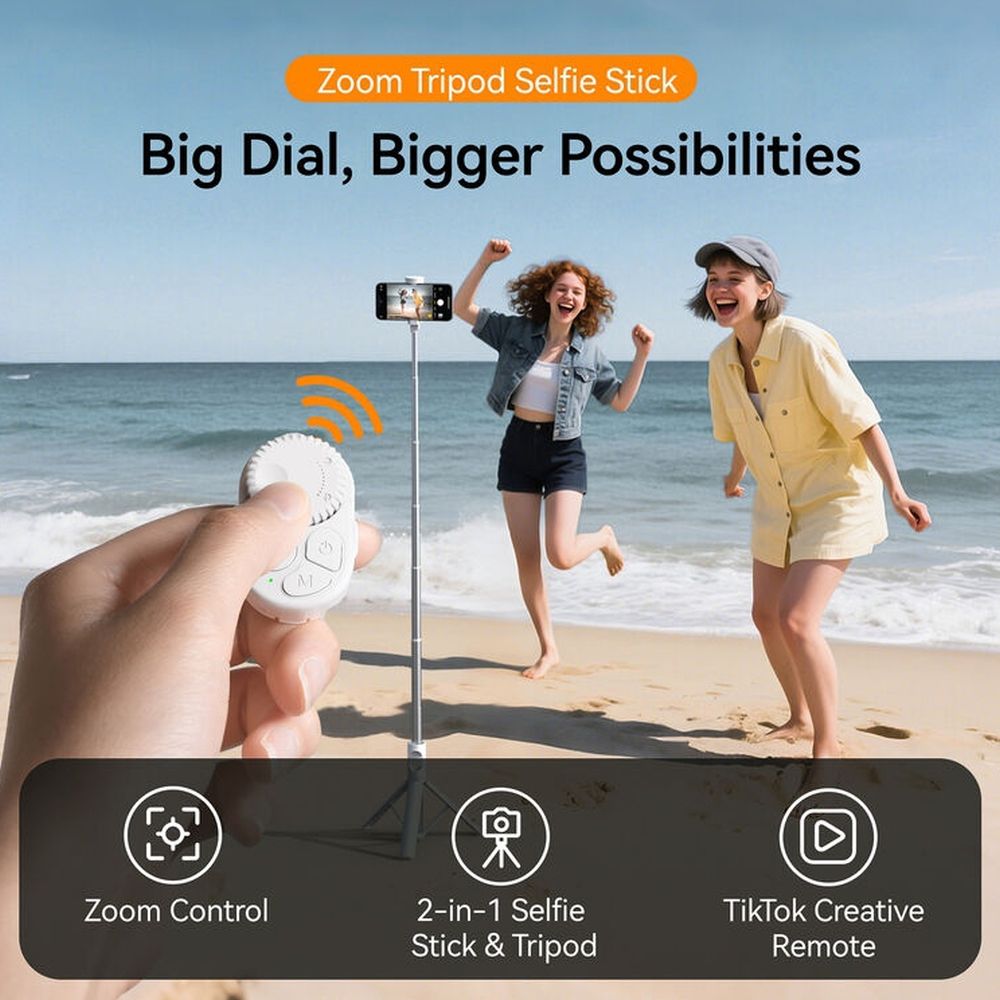 Telesin Auto-Open Selfie Stick Tripod 130cm with remote