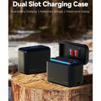 Boîtier de charge Telesin pour Batteries Insta360 X5 (2 emplacements)