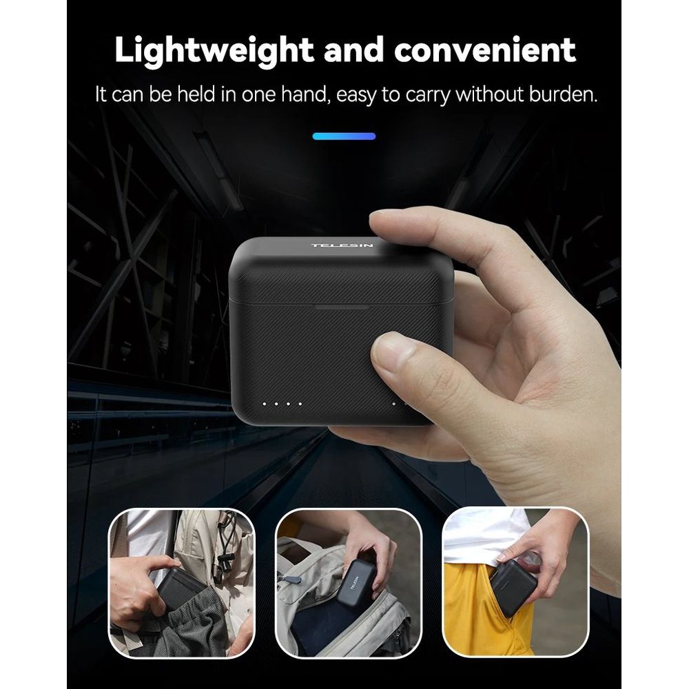 Boîtier de charge Telesin pour Batteries Insta360 X5 (2 emplacements)
