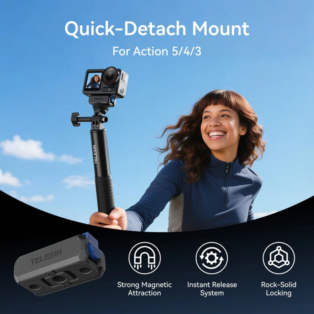 Support à dégagement rapide Telesin pour DJI Osmo Action & Osmo 360