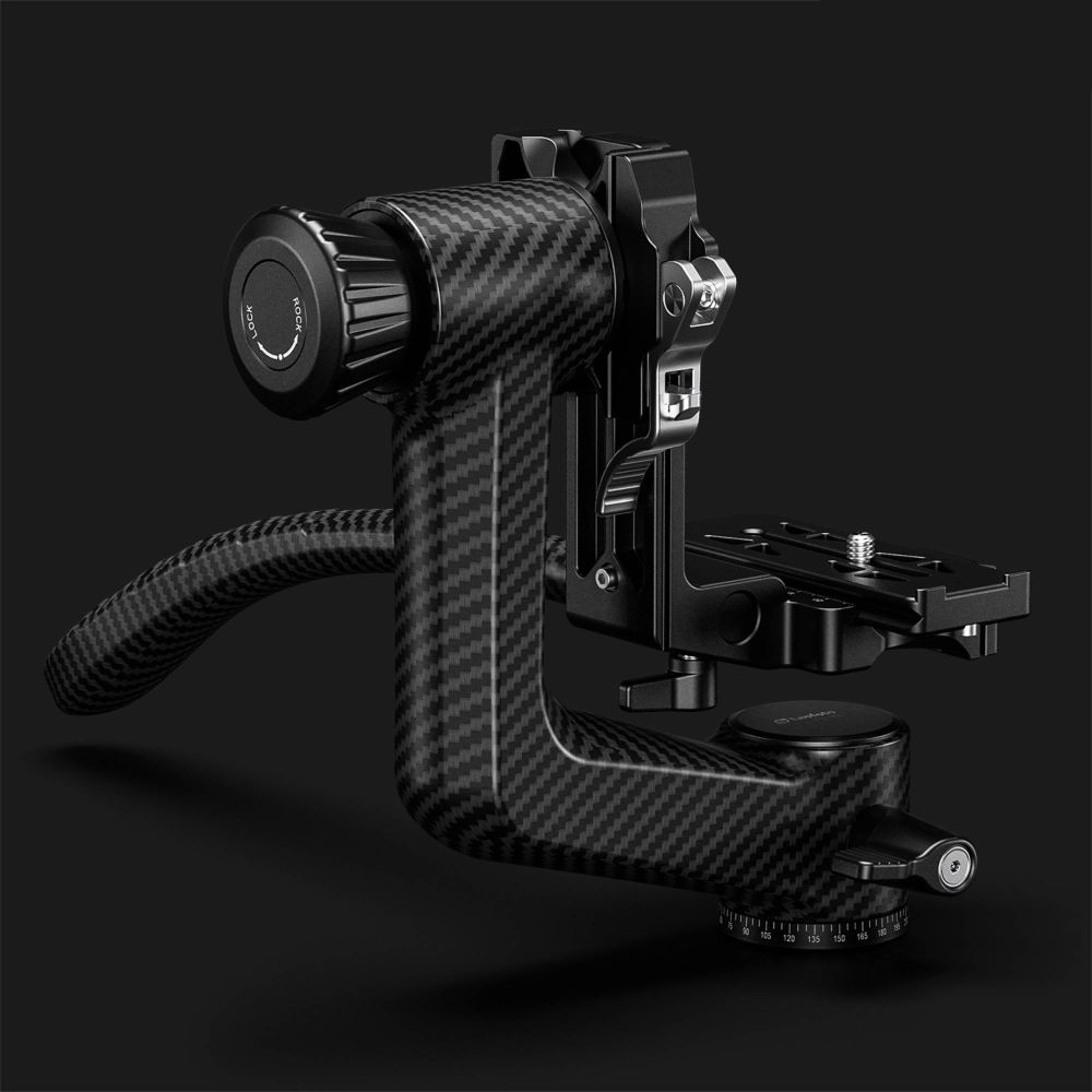 Leofoto PG-3SL Carbon Fiber Gimbal Head with long handle - black