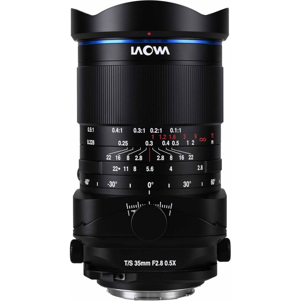 Objectif Laowa 35mm f/2.8 Zero-D à bascule et décentrement, grossissement 0,5x, macro, monture en L