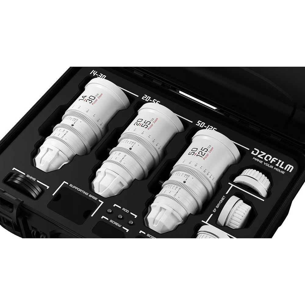 DZOFilm Pictor Zoom Bundle 14-30/50-125/20-55 T2.8 – Blanc