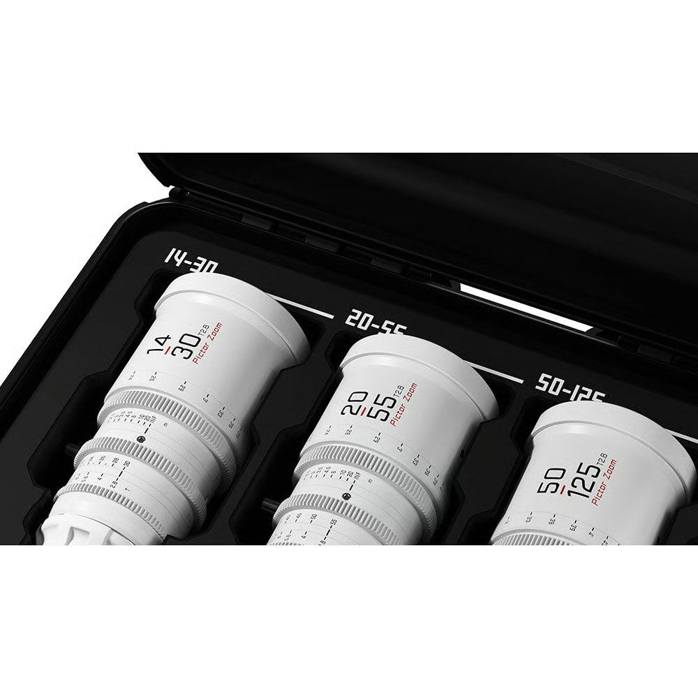 DZOFilm Pictor Zoom Bundle 14-30/50-125/20-55 T2.8 – Blanc