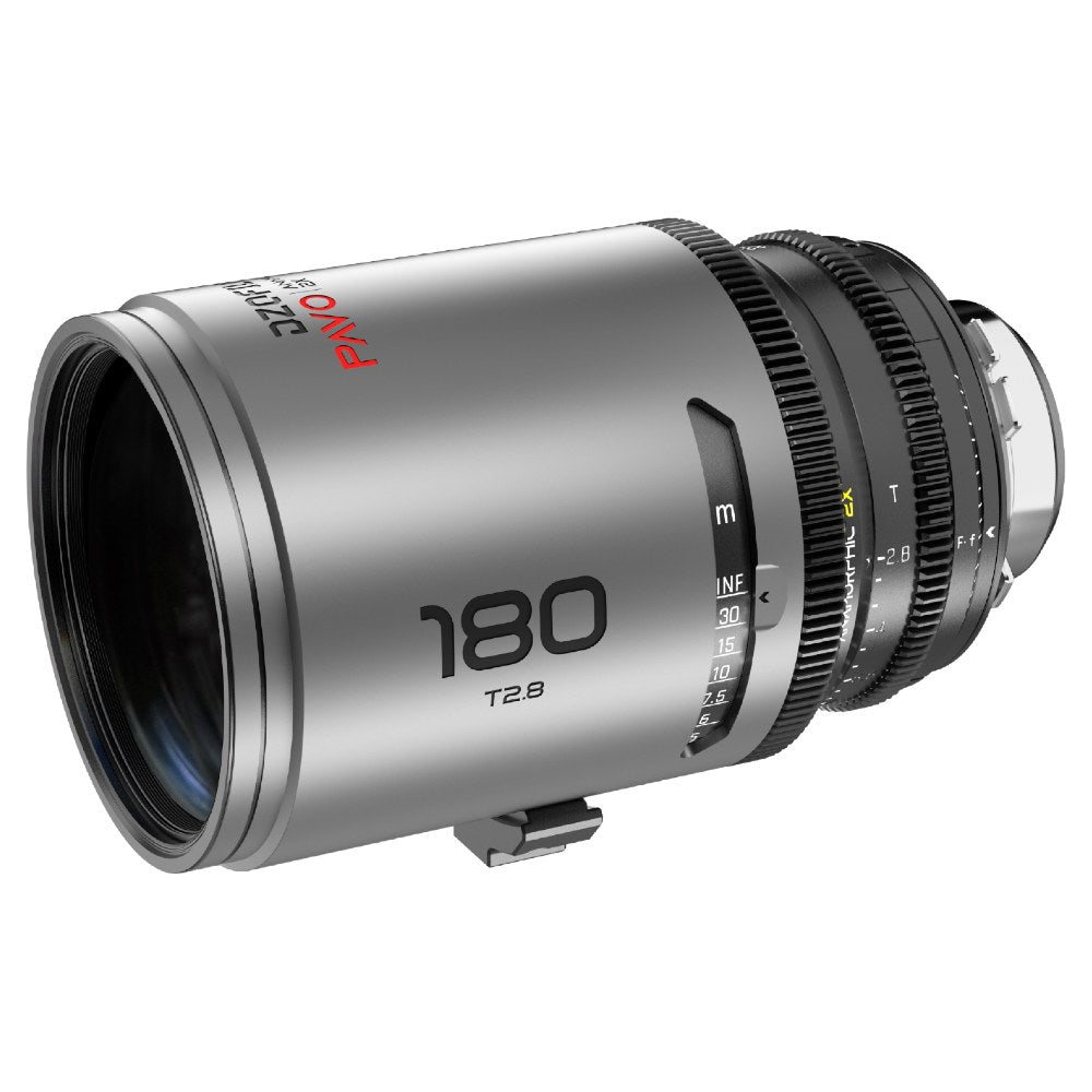 DZOFilm Pavo Prime anamorphique 2x 180mm T2.8 - Revêtement neutre - Monture PL & EF (mètre)