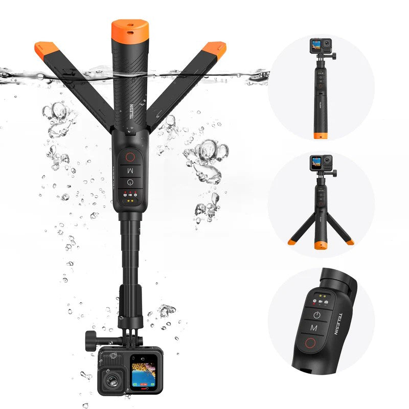 Telesin Underwater Selfie Stick Trépied avec Remote pour GoPro