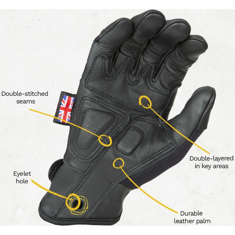 Gants Dirty Rigger en Cuir Poignée 3.0 à doigts complets, taille L