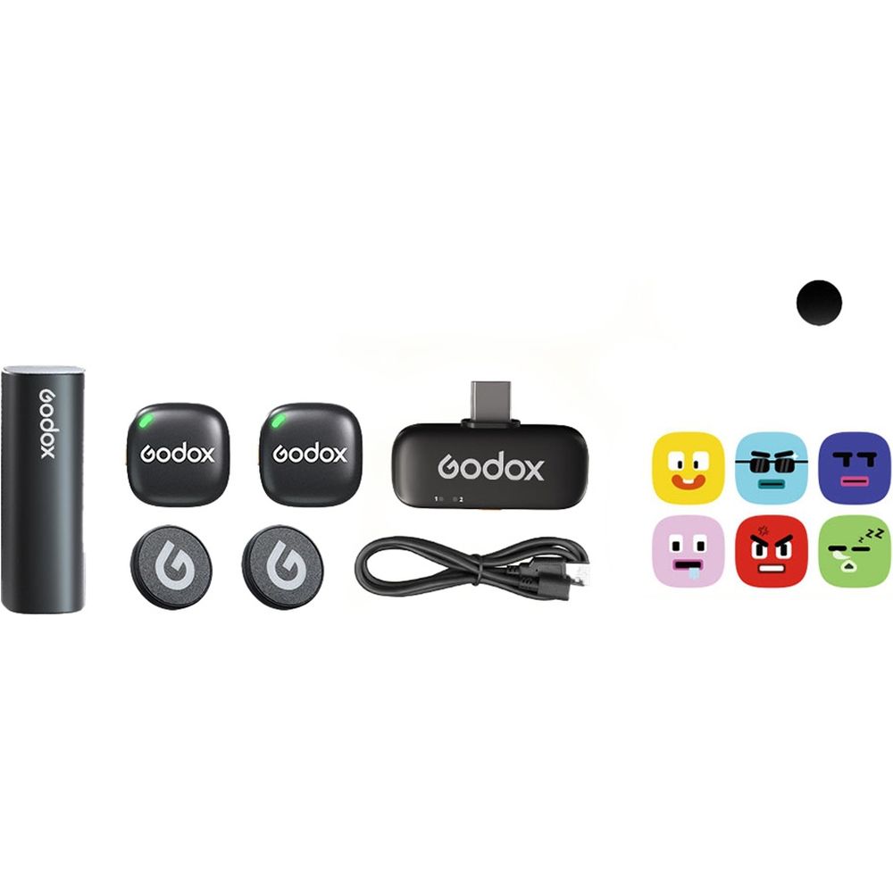 Godox C01 Kit 2 2.4G Wireless Microphone System Black
