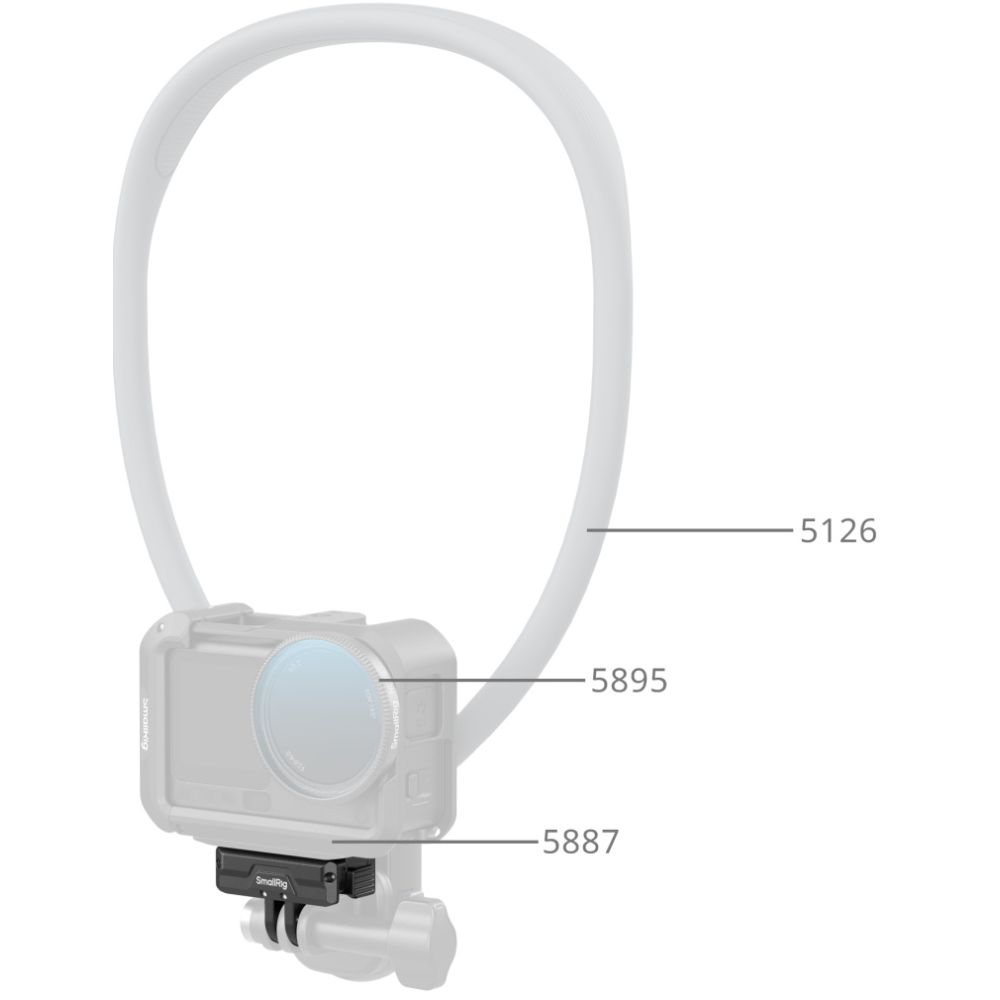 Support adaptateur pliable à dégagement rapide bidirectionnel SmallRig 5890 avec fixation à 2 broches et trou fileté 1/4"-20