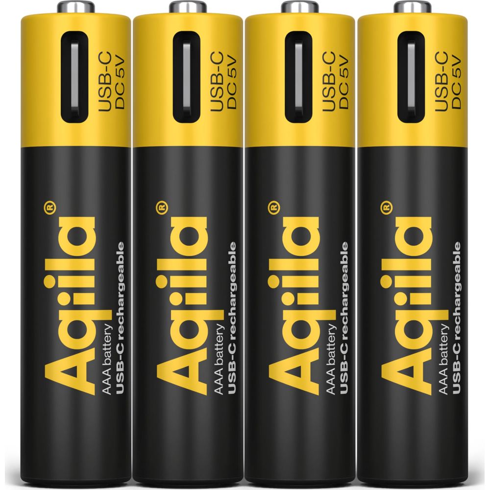 Piles rechargeables Aqiila AAA USB-C 1,5 V 600 mAh Li-Ion (x4)