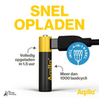 Piles rechargeables Aqiila AAA USB-C 1,5 V 600 mAh Li-Ion (x4)