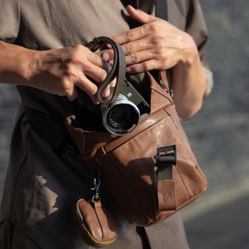 Wotancraft Pilot Travel Camera Bag 2L – Cuir Marron