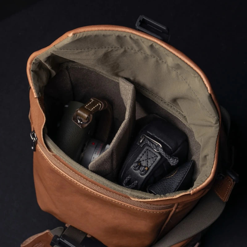Wotancraft Pilot Travel Camera Bag 3,5L – Cuir Marron