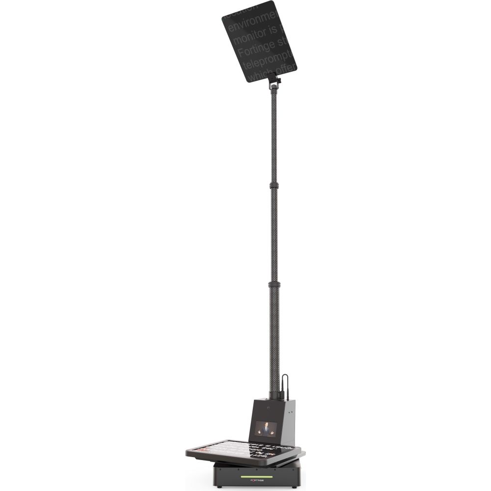 Téléprompteur motorisé double haute luminosité Fortinge MOBO 17-HB-SDI 17 pouces avec entrées et sorties SDI