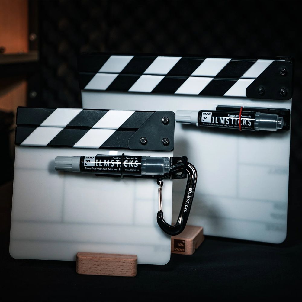 Filmsticks Support en bois pour smartphones et clap de cinéma