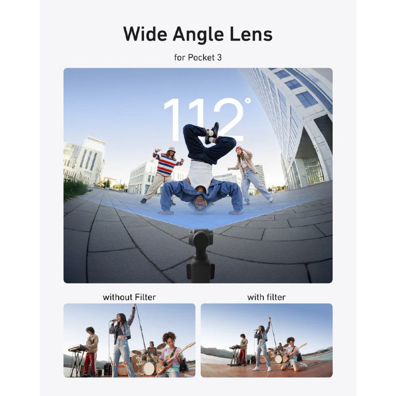 Objectif grand-angle Telesin 0.72x pour DJI Osmo Pocket 3