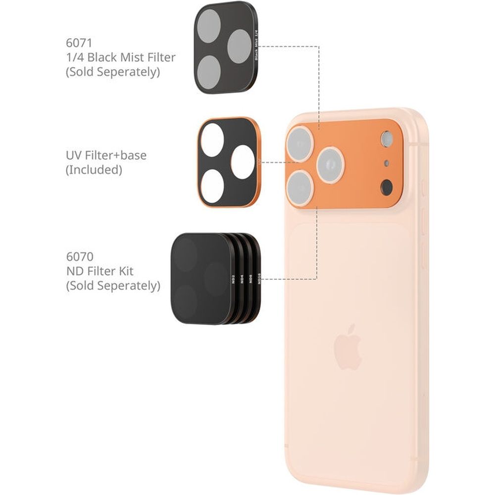 Kit de Filtre UV Carré SmallRig 6067 pour IPhone 17 Pro Max, Orange