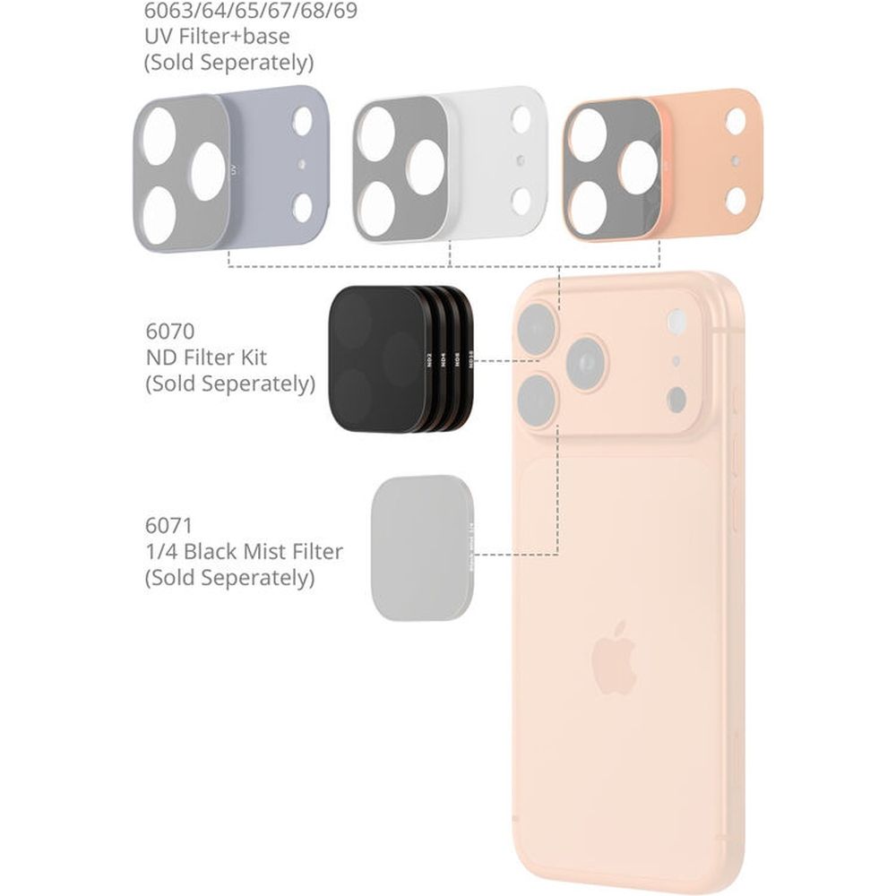 Kit de filtres ND carrés SmallRig 6070 (ND2 à ND16)