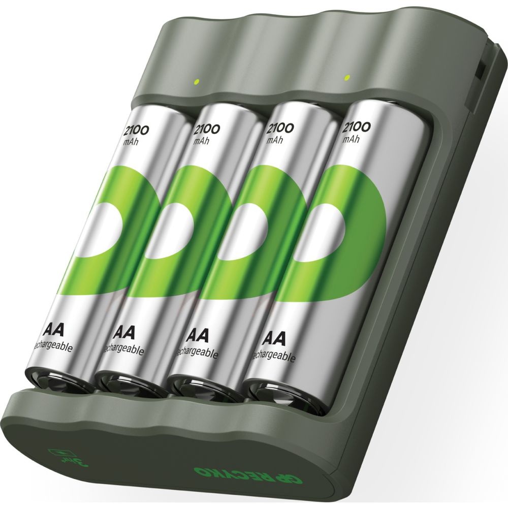 Chargeur GP RECYKO B441 avec 4 piles AA 2100 mAh
