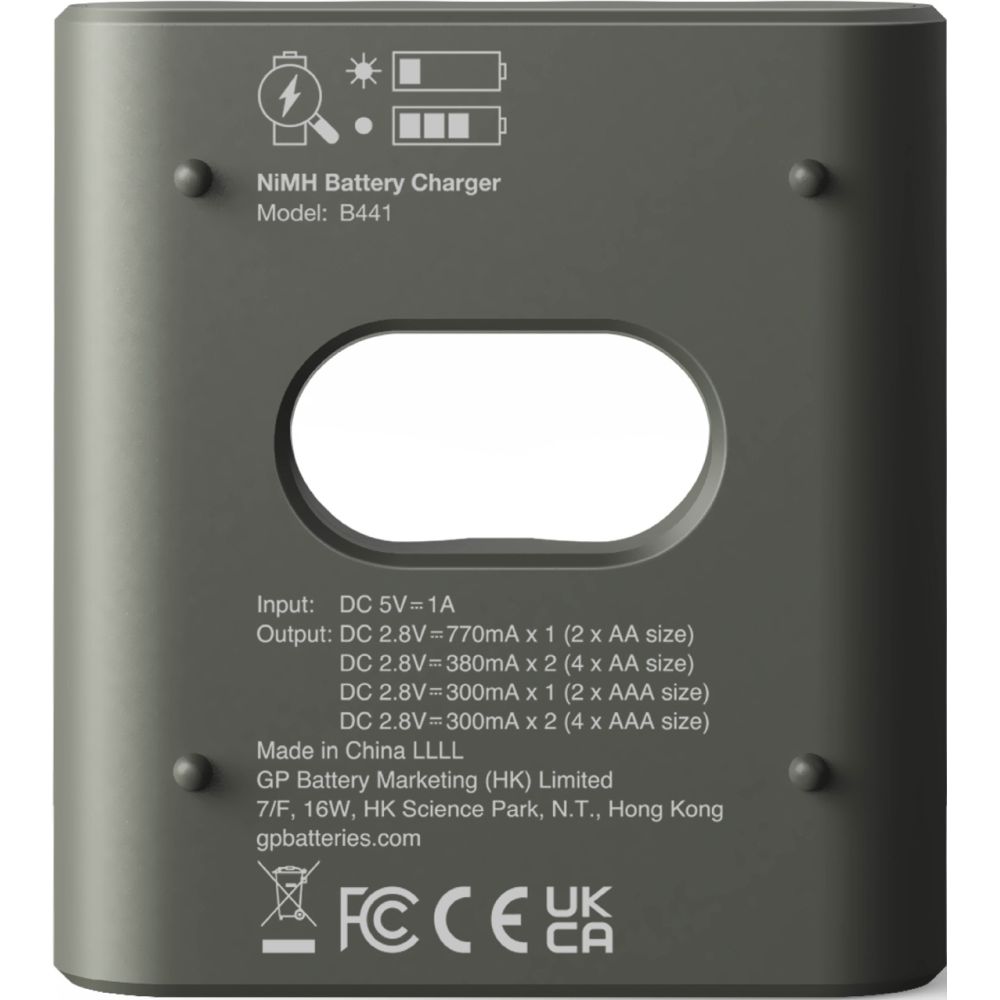 Chargeur GP RECYKO B441 avec 4 piles AA 2100 mAh