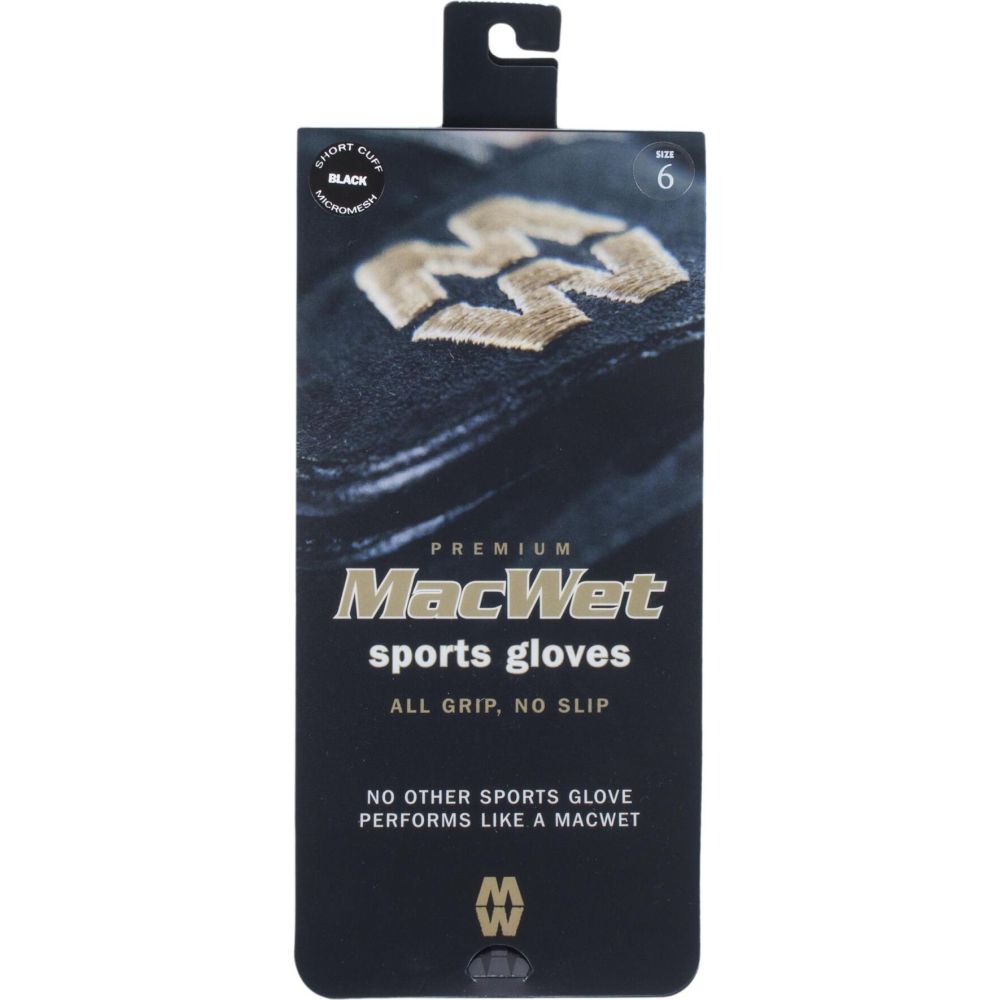 Gants courts en maille MacWet Shoot, noirs, 8 cm