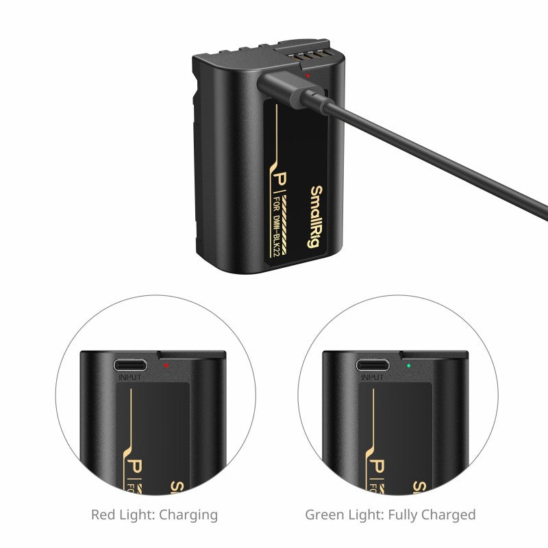 SmallRig 6098 Appareil Photo Batterie avec USB-C Charge pour Panasonic LUMIX DMW-BLK22