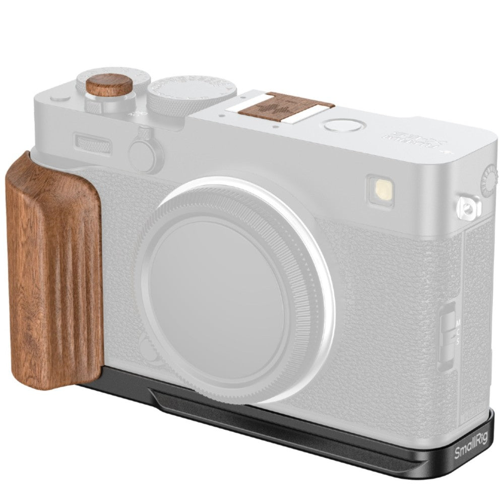 SmallRig 5985 L-Shaped Monture Plateau avec Poignée en Bois pour FUJIFILM X-E5, Rosewood / Noir