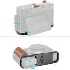 SmallRig 5985 L-Shaped Monture Plateau avec Poignée en Bois pour FUJIFILM X-E5, Rosewood / Noir