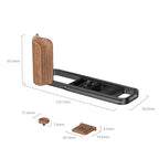 SmallRig 5985 L-Shaped Monture Plateau avec Poignée en Bois pour FUJIFILM X-E5, Rosewood / Noir