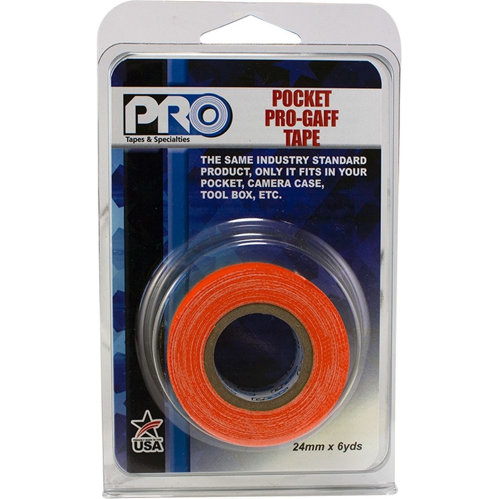 Ruban Adhésif Professionnel Pro Gaff Pro Pocket 24mm X 5,4 m Orange Fluorescent