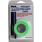 Ruban adhésif professionnel Pro Gaff Pro Pocket 24mm x 5,4 m Vert fluorescent