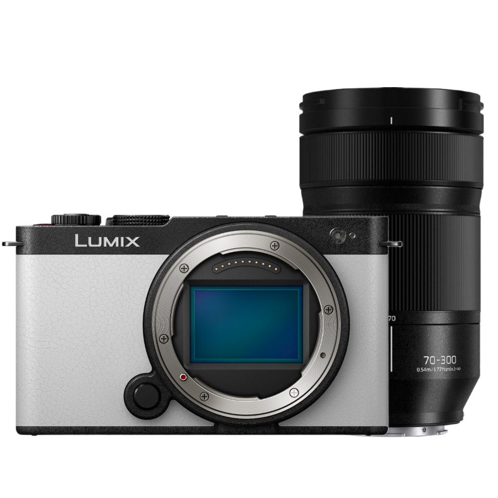 Panasonic Lumix S9 Boîtier Smokey Blanc + Lumix S 70-300mm f/4.5-5.6 Macro OIS